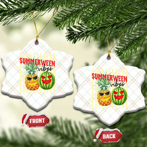 Funny Summerween Fruit Ceramic Ornament Spooky Pineapple Watermelon Graphic TS12 Print Your Wear