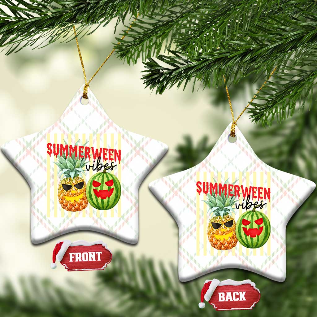 Funny Summerween Fruit Ceramic Ornament Spooky Pineapple Watermelon Graphic TS12 Print Your Wear