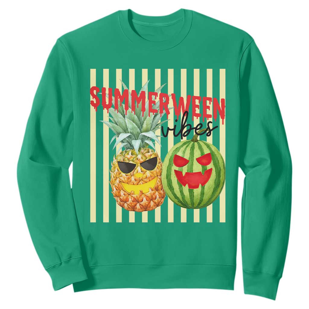 Funny Summerween Fruit Sweatshirt Spooky Pineapple Watermelon Graphic TS12 Irish Green Print Your Wear