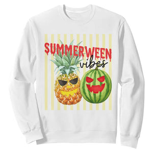Funny Summerween Fruit Sweatshirt Spooky Pineapple Watermelon Graphic TS12 White Print Your Wear
