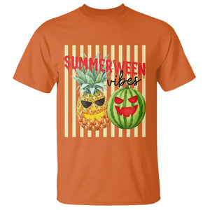 Funny Summerween Fruit T Shirt Spooky Pineapple Watermelon Graphic TS12 Orange Print Your Wear