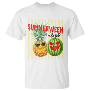 Funny Summerween Fruit T Shirt Spooky Pineapple Watermelon Graphic TS12 White Print Your Wear