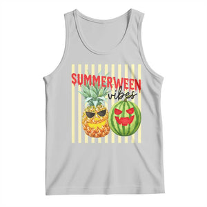 Funny Summerween Fruit Tank Top Spooky Pineapple Watermelon Graphic TS12 Ash Print Your Wear