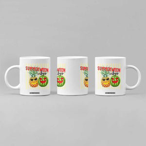 Funny Summerween Fruit Coffee Mug Spooky Pineapple Watermelon Graphic TS12 Print Your Wear