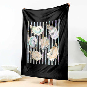 Striped Glitter Oyster Shell Throw Blanket Coastal Summer Ocean Gift TS12 Print Your Wear