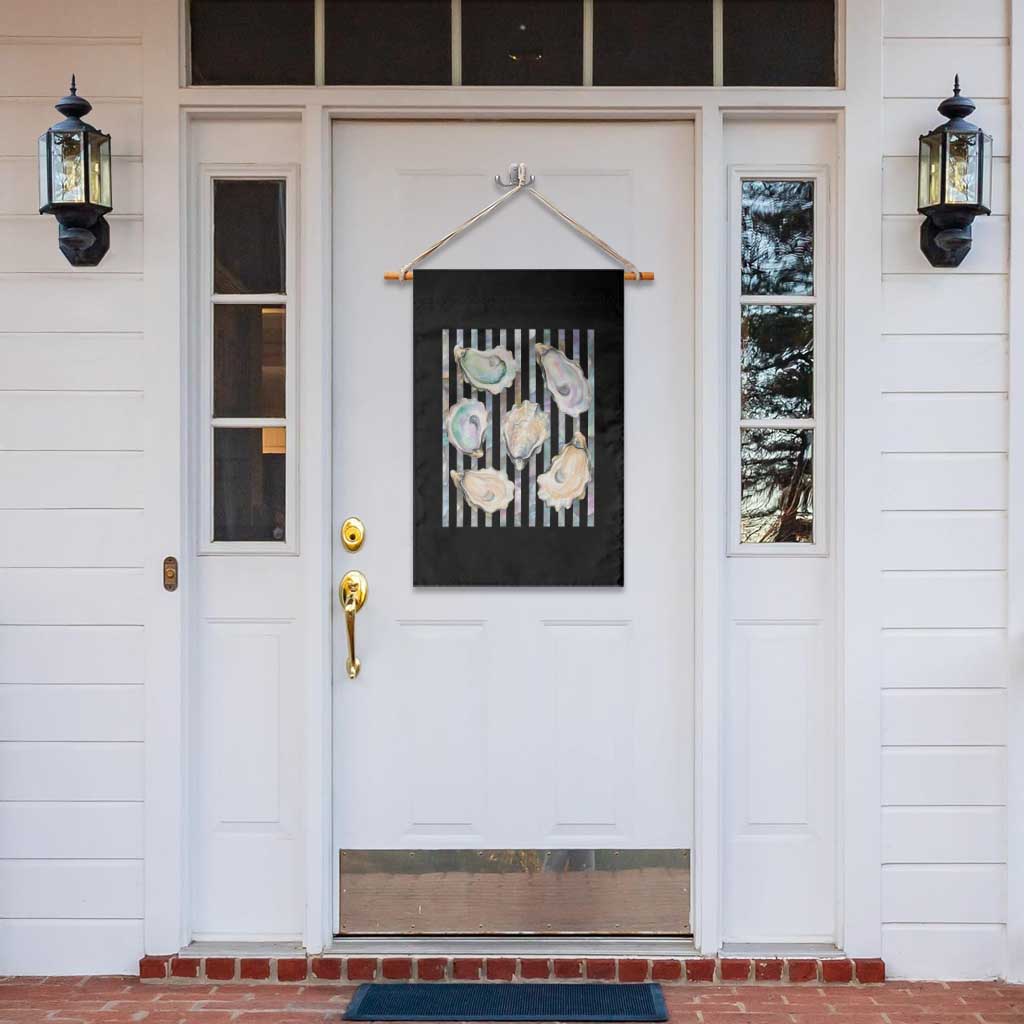 Striped Glitter Oyster Shell Garden Flag Coastal Summer Ocean Gift TS12 Print Your Wear