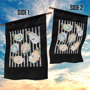 Striped Glitter Oyster Shell Garden Flag Coastal Summer Ocean Gift TS12 Print Your Wear