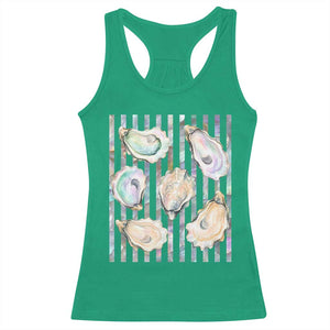 Striped Glitter Oyster Shell Racerback Tank Top Coastal Summer Ocean Gift TS12 Irish Green Print Your Wear