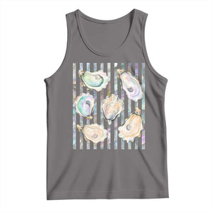 Striped Glitter Oyster Shell Tank Top Coastal Summer Ocean Gift TS12 Deep Heather Print Your Wear