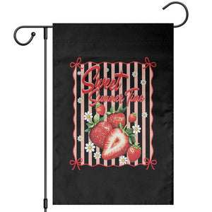 Striped Summer Strawberry Garden Flag Preppy Beach Vibes Graphic TS12 Black Print Your Wear