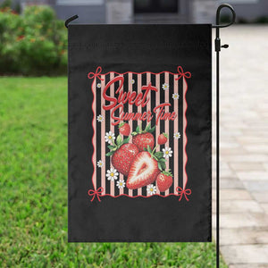 Striped Summer Strawberry Garden Flag Preppy Beach Vibes Graphic TS12 Print Your Wear