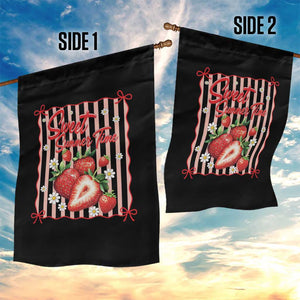 Striped Summer Strawberry Garden Flag Preppy Beach Vibes Graphic TS12 Print Your Wear