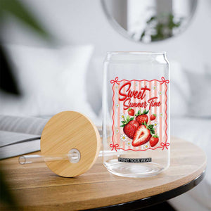 Striped Summer Strawberry Glass Can Preppy Beach Vibes Graphic TS12 Print Your Wear
