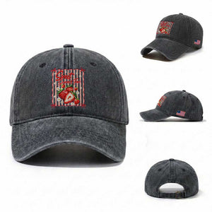 Striped Summer Strawberry Washed Cotton Baseball Cap Preppy Beach Vibes Graphic TS12 Washed Cap Universal Fit Dark Gray Print Your Wear
