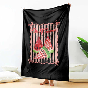 Striped Watermelon Beach Vibes Graphic Throw Blanket Slice Of Summer TS12 Print Your Wear