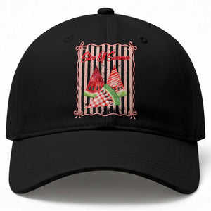 Striped Watermelon Beach Vibes Graphic Baseball Cap Slice Of Summer TS12 Print Your Wear