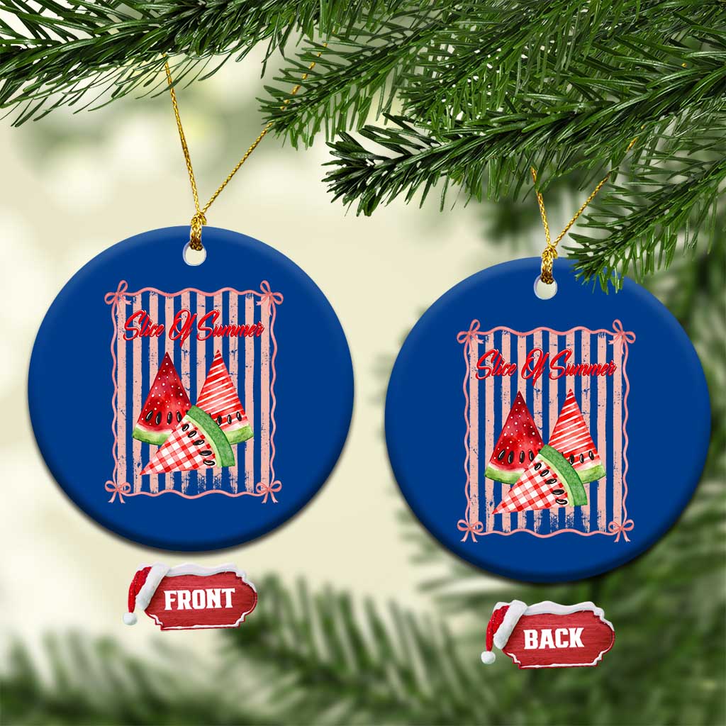 Striped Watermelon Beach Vibes Graphic Ceramic Ornament Slice Of Summer TS12 1pc Blue Print Your Wear