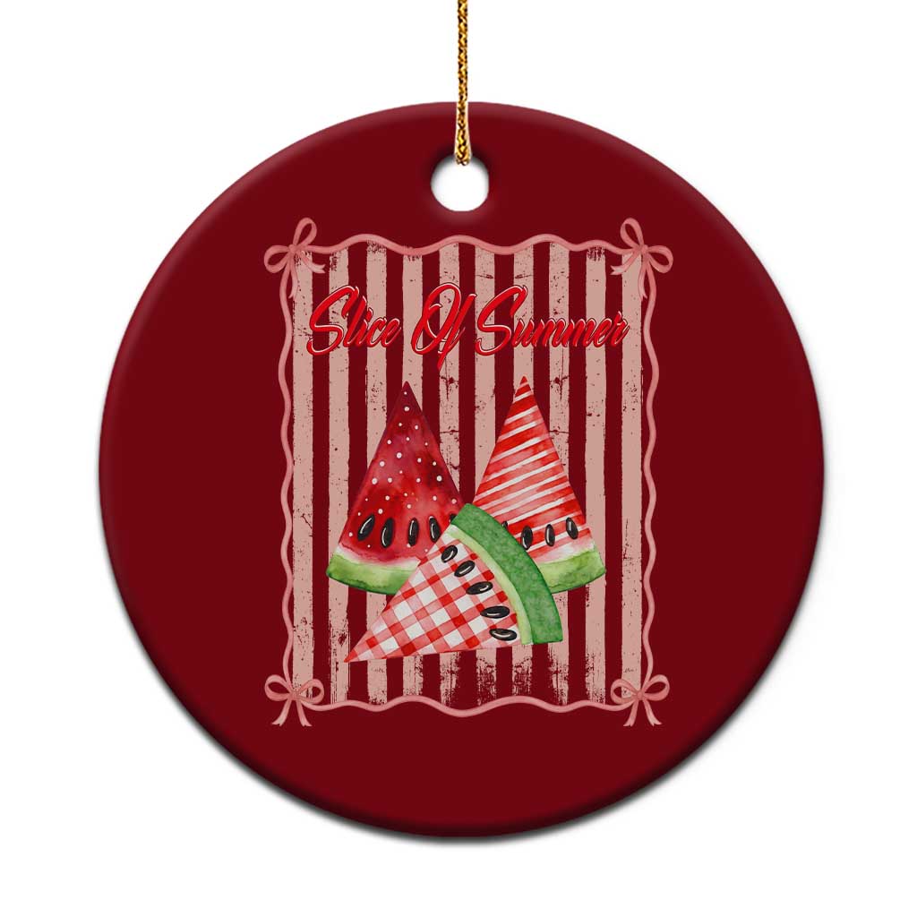 Striped Watermelon Beach Vibes Graphic Ceramic Ornament Slice Of Summer TS12 1pc Red Print Your Wear