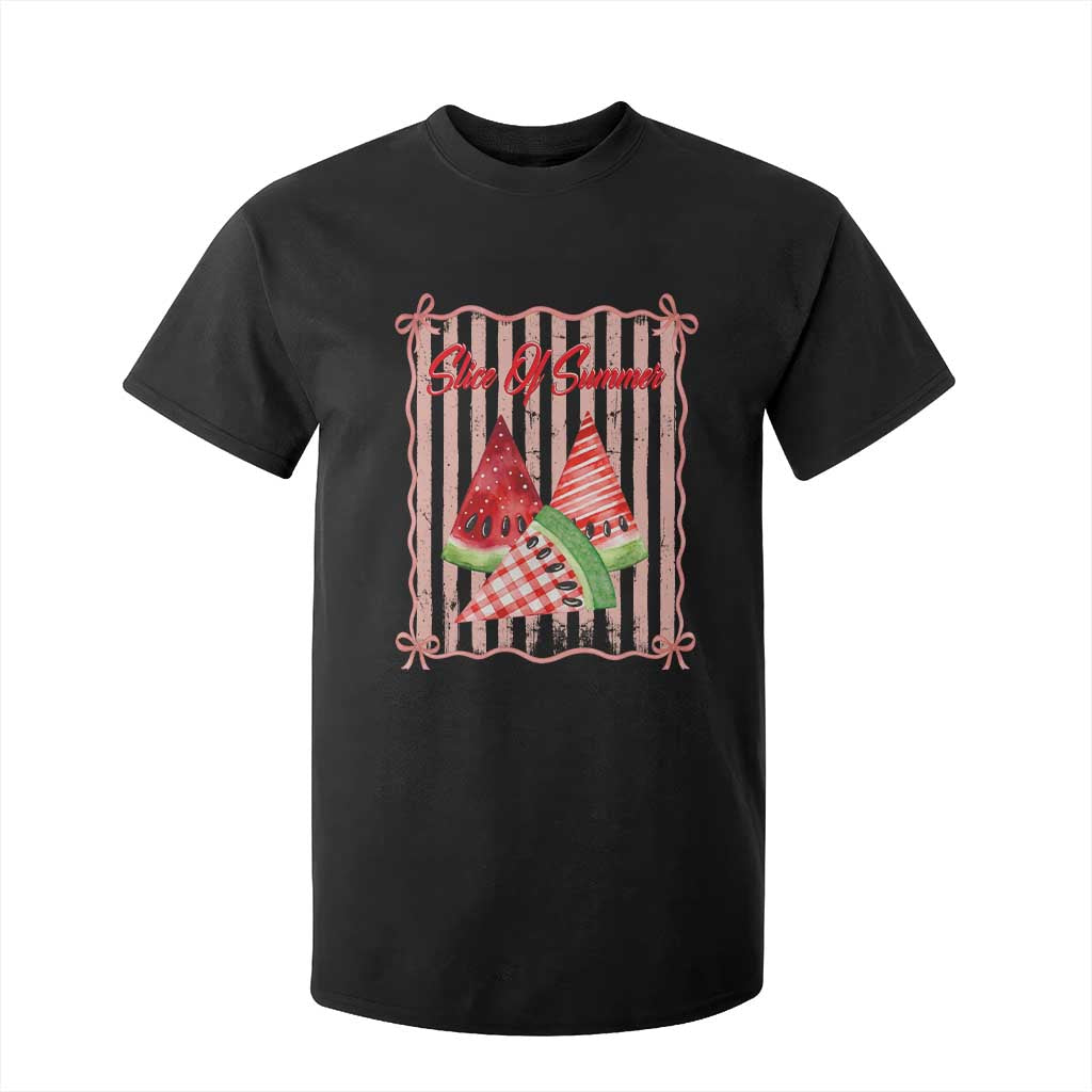 Striped Watermelon Beach Vibes Graphic T Shirt For Kid Slice Of Summer TS12 Black Print Your Wear