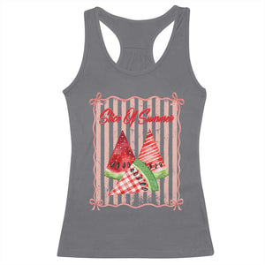 Striped Watermelon Beach Vibes Graphic Racerback Tank Top Slice Of Summer TS12 Charcoal Print Your Wear