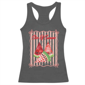 Striped Watermelon Beach Vibes Graphic Racerback Tank Top Slice Of Summer TS12 Dark Heather Print Your Wear