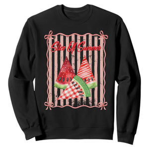 Striped Watermelon Beach Vibes Graphic Sweatshirt Slice Of Summer TS12 Black Print Your Wear