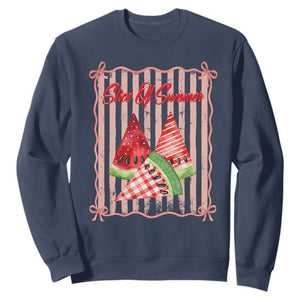 Striped Watermelon Beach Vibes Graphic Sweatshirt Slice Of Summer TS12 Navy Print Your Wear