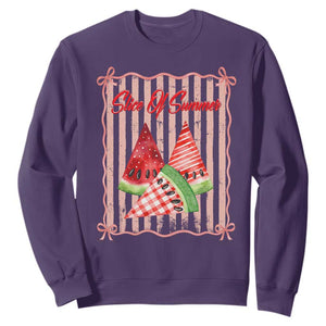 Striped Watermelon Beach Vibes Graphic Sweatshirt Slice Of Summer TS12 Purple Print Your Wear