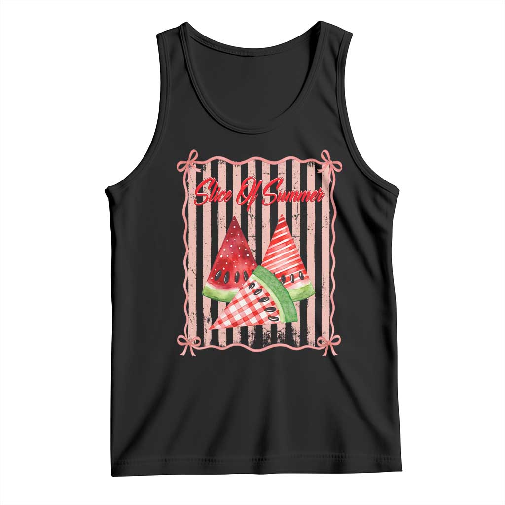 Striped Watermelon Beach Vibes Graphic Tank Top Slice Of Summer TS12 Black Print Your Wear