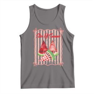 Striped Watermelon Beach Vibes Graphic Tank Top Slice Of Summer TS12 Deep Heather Print Your Wear