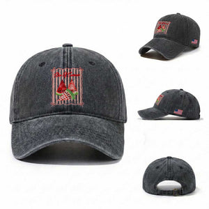 Striped Watermelon Beach Vibes Graphic Washed Cotton Baseball Cap Slice Of Summer TS12 Washed Cap Universal Fit Dark Gray Print Your Wear