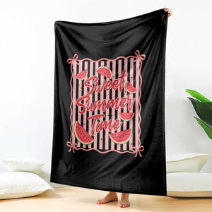 Striped Watermelon Beach Vibes Graphic Throw Blanket Sweet Summer Time TS12 Print Your Wear