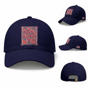 Striped Watermelon Beach Vibes Graphic Baseball Cap Sweet Summer Time TS12 Baseball Cap Universal Fit Dark Blue Print Your Wear