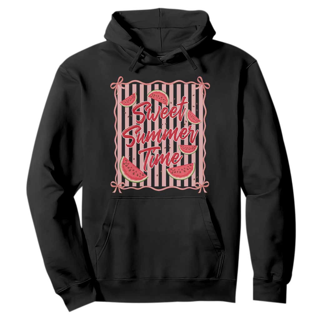 Striped Watermelon Beach Vibes Graphic Hoodie Sweet Summer Time TS12 Black Print Your Wear