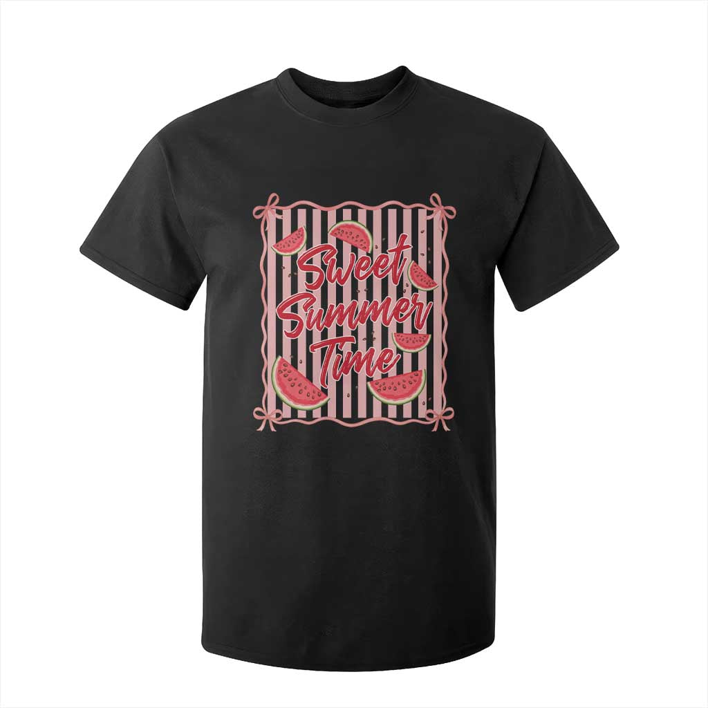 Striped Watermelon Beach Vibes Graphic T Shirt For Kid Sweet Summer Time TS12 Black Print Your Wear