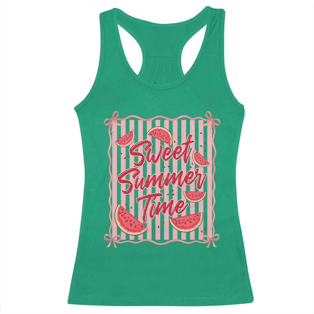 Striped Watermelon Beach Vibes Graphic Racerback Tank Top Sweet Summer Time TS12 Irish Green Print Your Wear