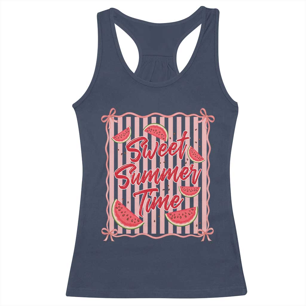 Striped Watermelon Beach Vibes Graphic Racerback Tank Top Sweet Summer Time TS12 Navy Print Your Wear