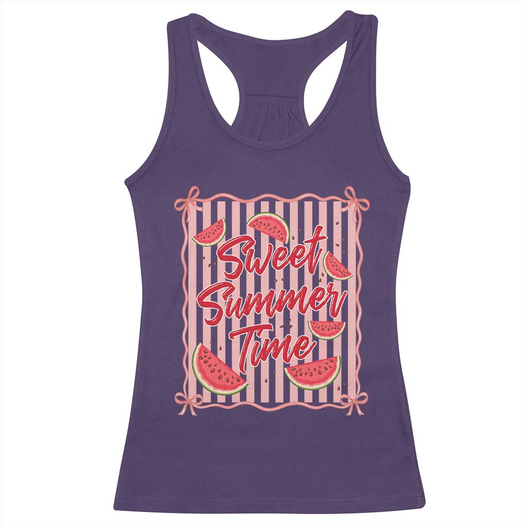 Striped Watermelon Beach Vibes Graphic Racerback Tank Top Sweet Summer Time TS12 Purple Print Your Wear