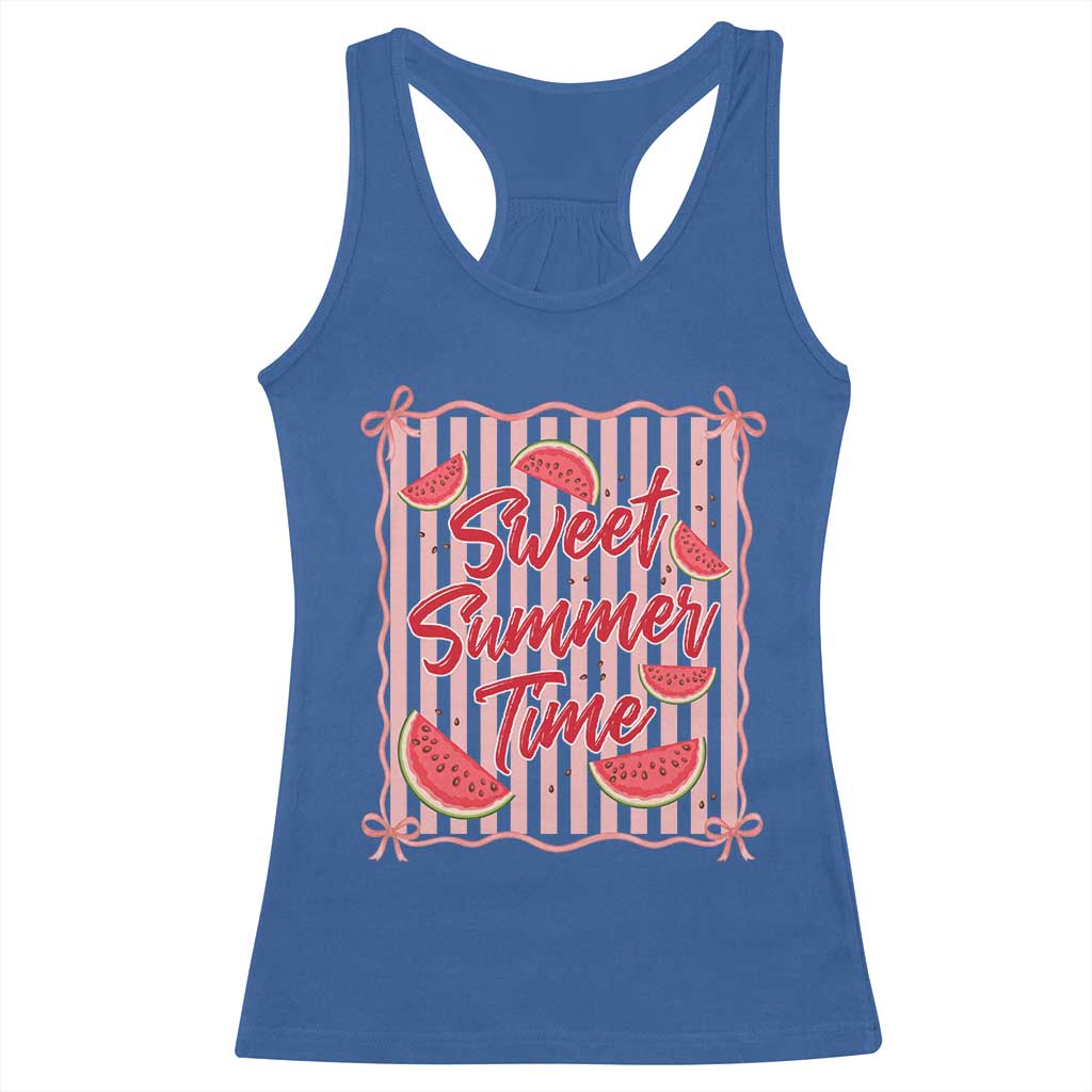 Striped Watermelon Beach Vibes Graphic Racerback Tank Top Sweet Summer Time TS12 Royal Blue Print Your Wear