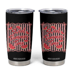 Striped Watermelon Beach Vibes Graphic Tumbler Cup Sweet Summer Time TS12 Black Print Your Wear