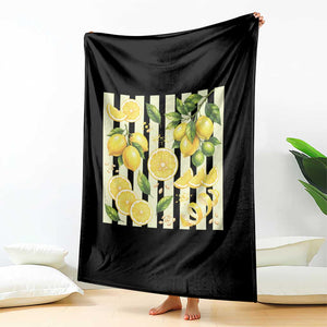 Striped Summer Lemon Throw Blanket Citrus Fruit Lover Gift TS12 Print Your Wear