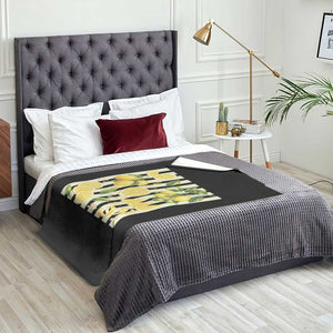 Striped Summer Lemon Throw Blanket Citrus Fruit Lover Gift TS12 Print Your Wear