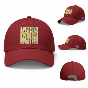 Striped Summer Lemon Baseball Cap Citrus Fruit Lover Gift TS12 Baseball Cap Universal Fit Cherry Red Print Your Wear
