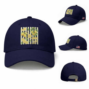 Striped Summer Lemon Baseball Cap Citrus Fruit Lover Gift TS12 Baseball Cap Universal Fit Dark Blue Print Your Wear
