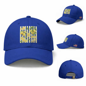 Striped Summer Lemon Baseball Cap Citrus Fruit Lover Gift TS12 Baseball Cap Universal Fit Royal Blue Print Your Wear
