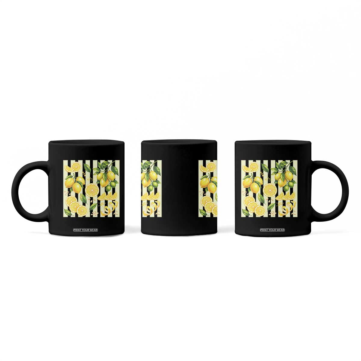 Striped Summer Lemon Coffee Mug Citrus Fruit Lover Gift TS12 Print Your Wear