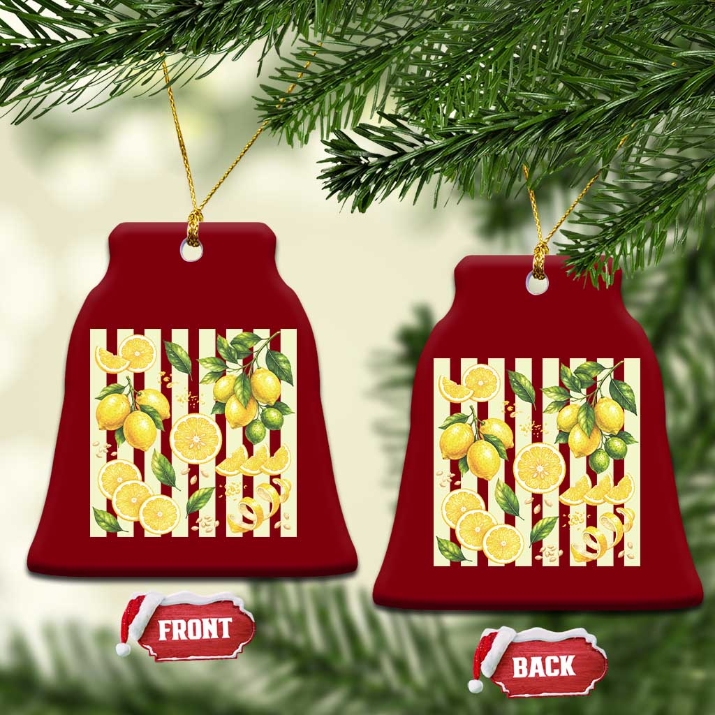 Striped Summer Lemon Ceramic Ornament Citrus Fruit Lover Gift TS12 Print Your Wear
