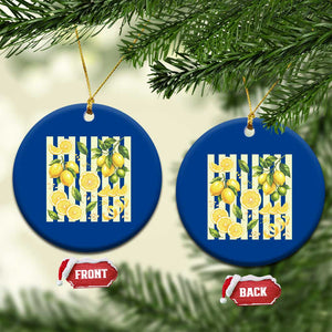 Striped Summer Lemon Ceramic Ornament Citrus Fruit Lover Gift TS12 1pc Blue Print Your Wear
