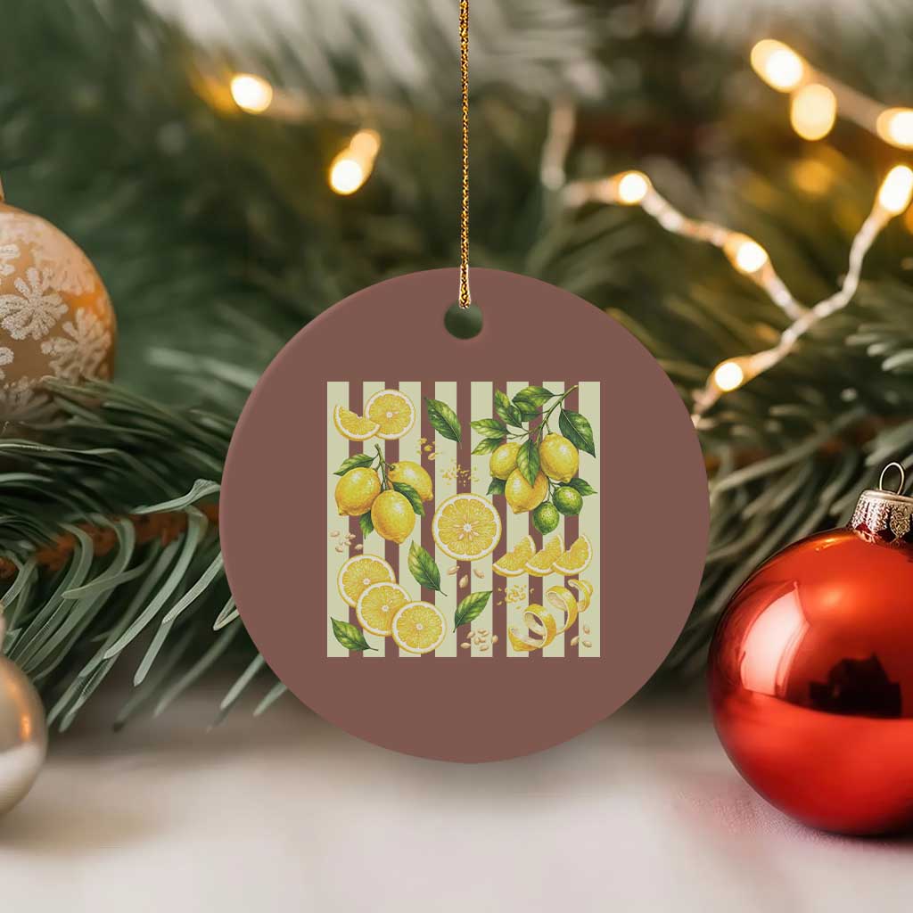 Striped Summer Lemon Ceramic Ornament Citrus Fruit Lover Gift TS12 1pc Mocha Print Your Wear
