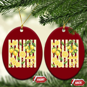 Striped Summer Lemon Ceramic Ornament Citrus Fruit Lover Gift TS12 Print Your Wear